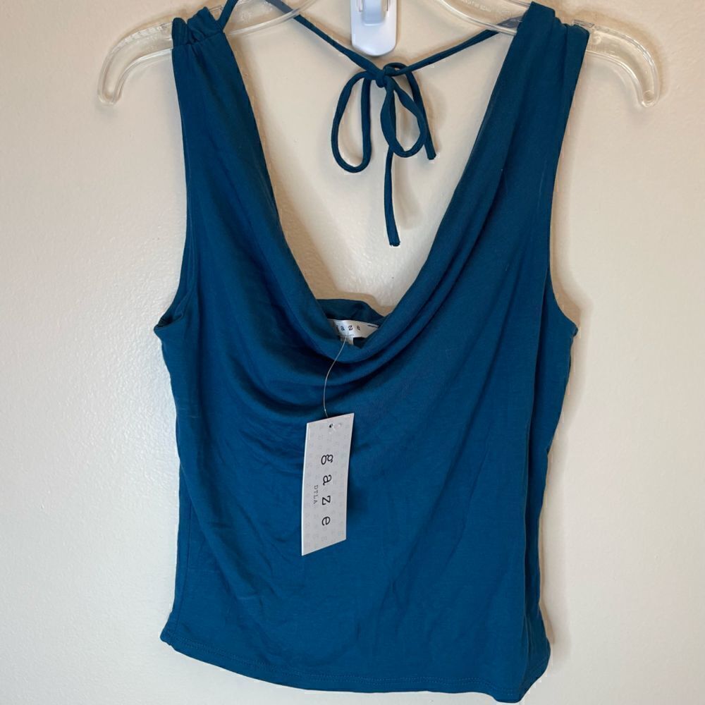 Gaze| soft| Rayon| XSmall| tie back| lightweight| stretchy| sleeveless top - Picture 8 of 9
